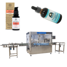 Automatic bottle filling line 30ml 1oz serum production line, vape hemp oil filling and capping machine